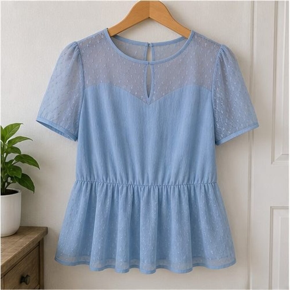 Blue Peplum Top
